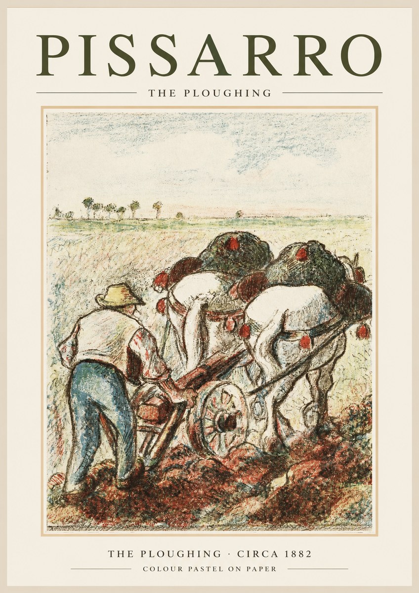 Pissarro The Ploughing No1 - Affiche