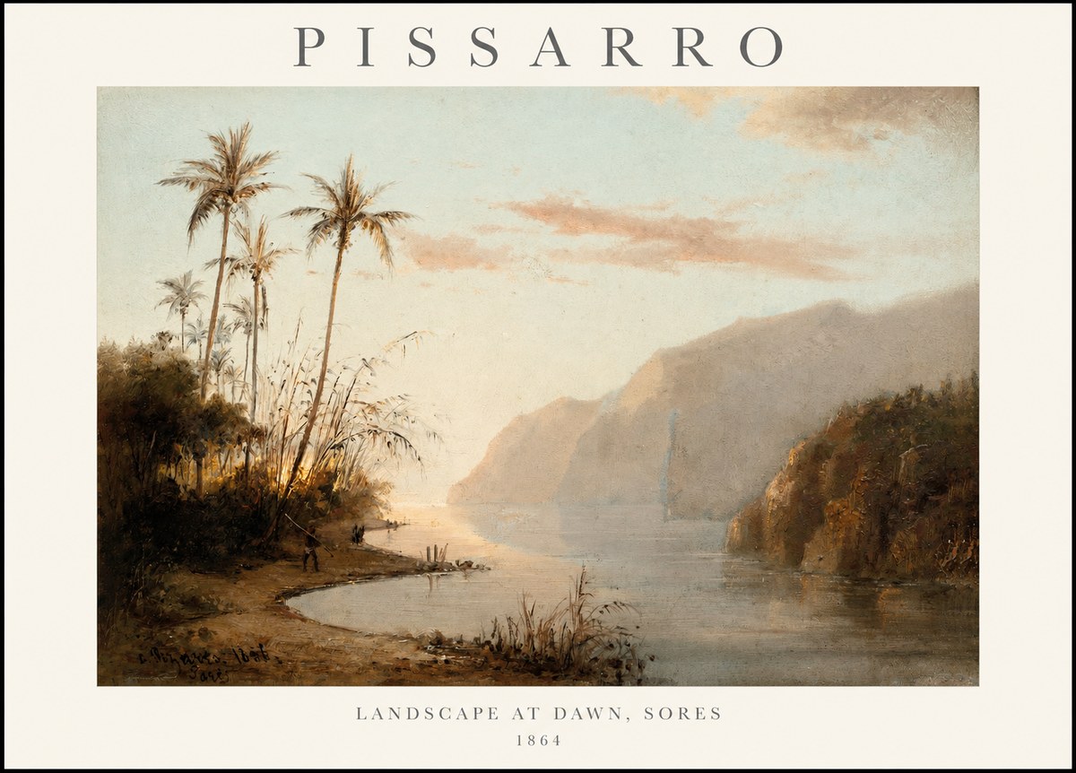 Pissarro Landscape at Dawn, Sores No1 - Affiche