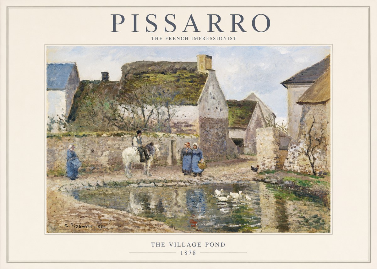 Pissarro The Village Pond No1 - Affiche