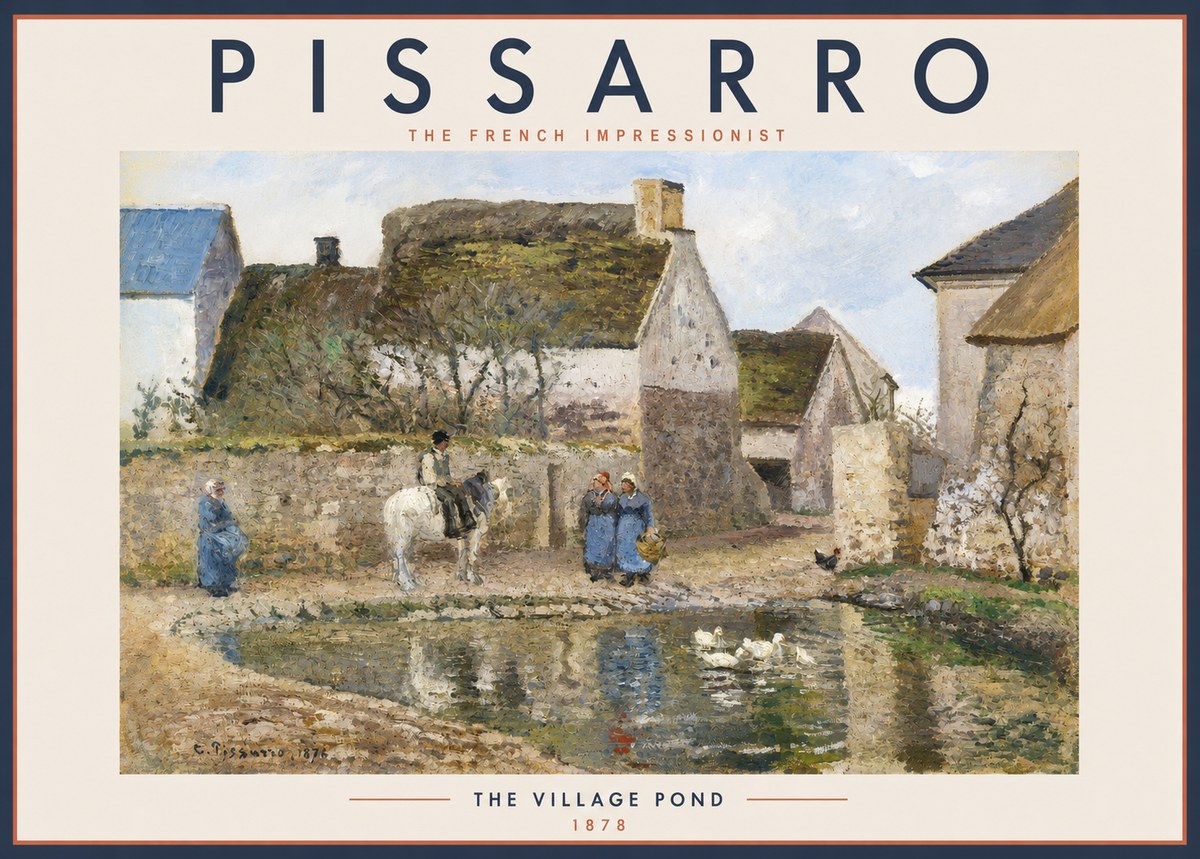 Pissarro The Village Pond No2 - Affiche