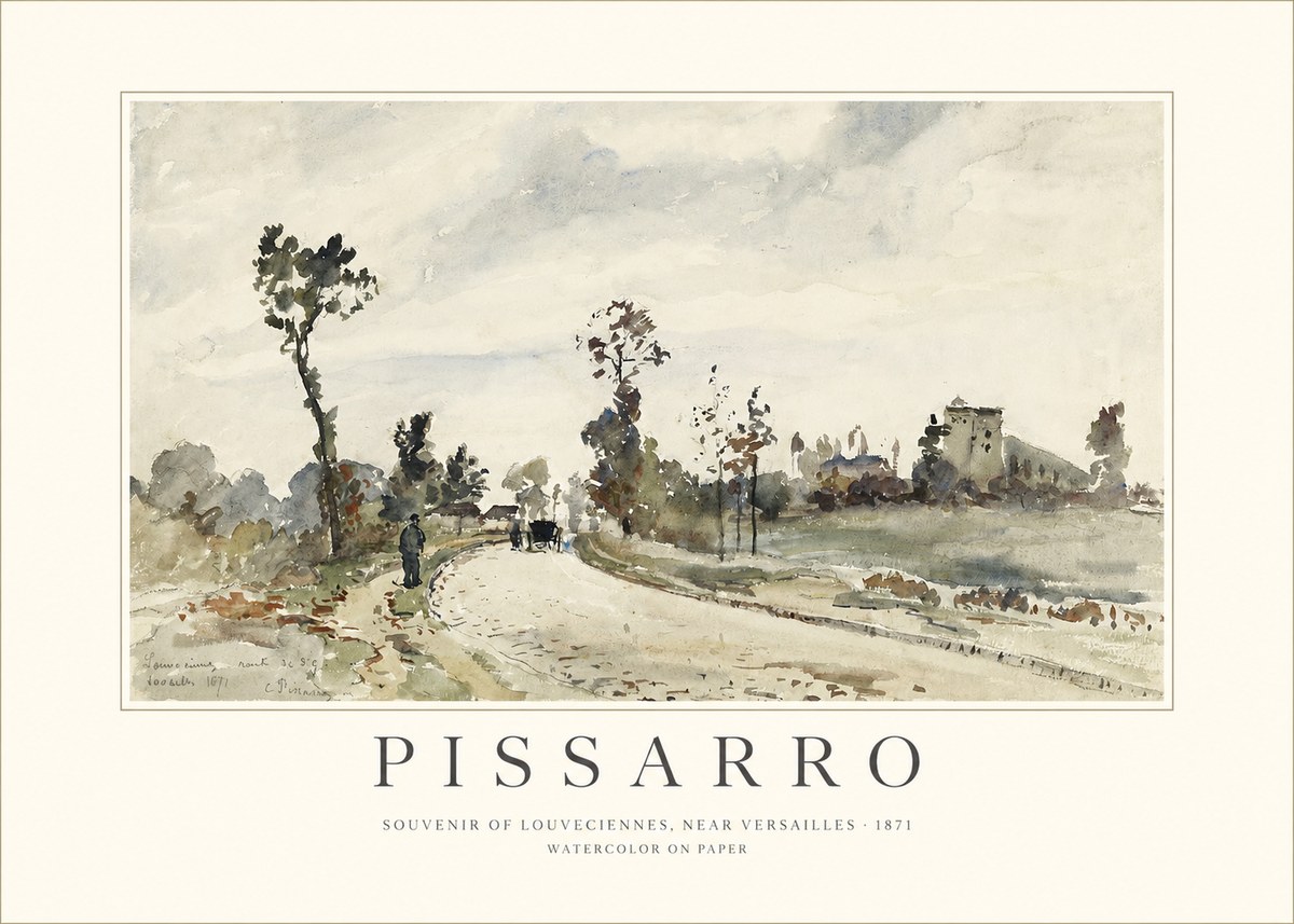 Pissarro Souvenir of Louveciennes, Near Versailles - 1871 No1 - Affiche