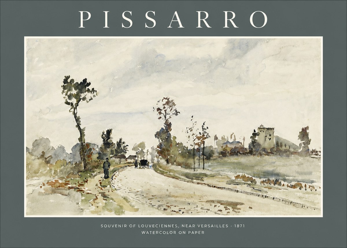 Pissarro Souvenir of Louveciennes, Near Versailles - 1871 No2 - Affiche