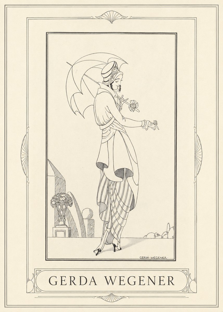 Gerda Wegener Elegant Figure with Parasol No1 - Affiche