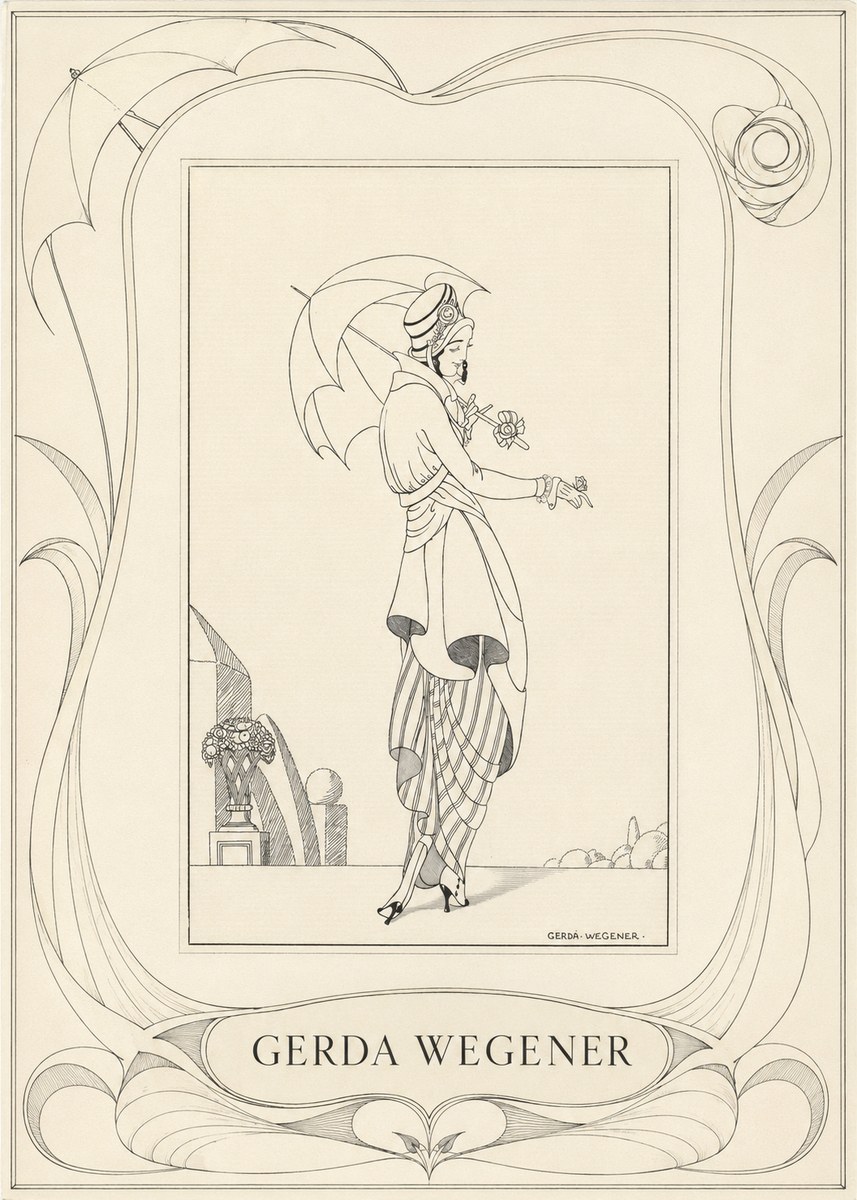 Gerda Wegener Elegant Figure with Parasol No3 - Affiche
