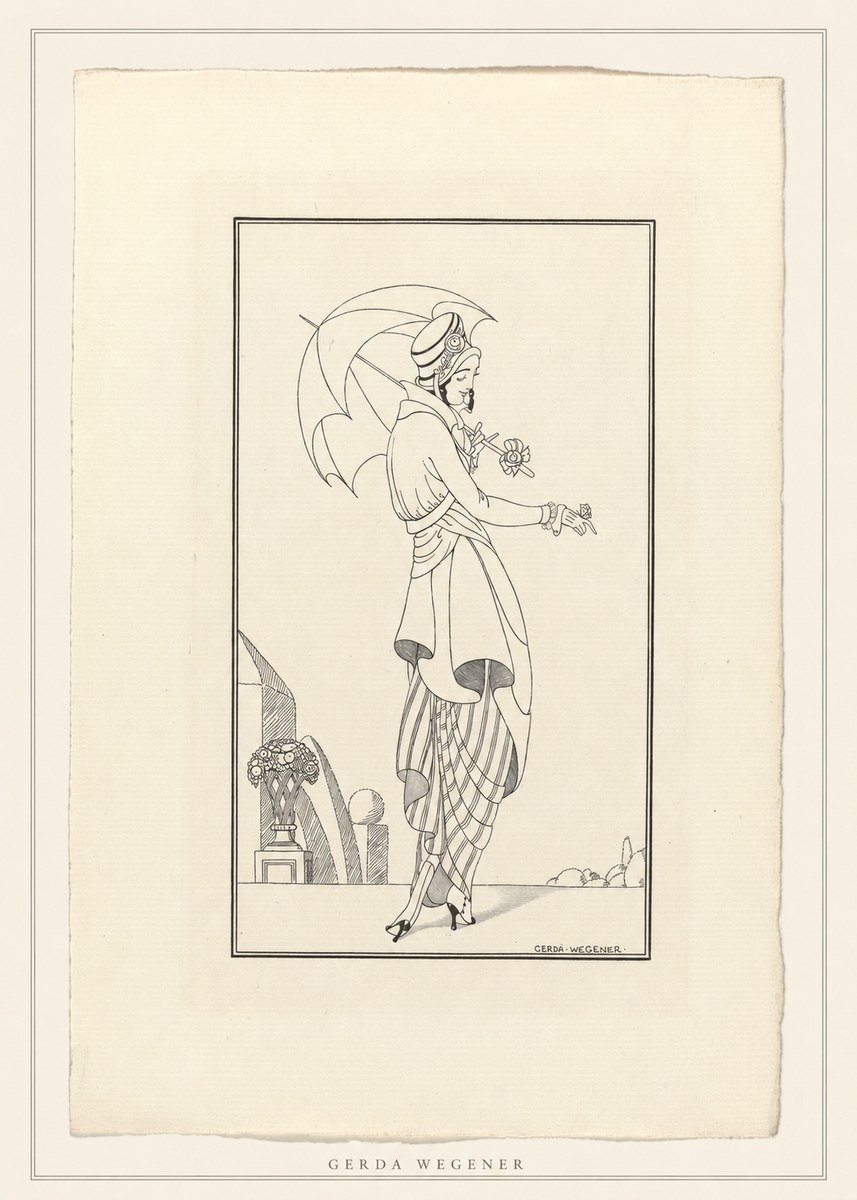 Gerda Wegener Elegant Figure with Parasol No4 - Affiche