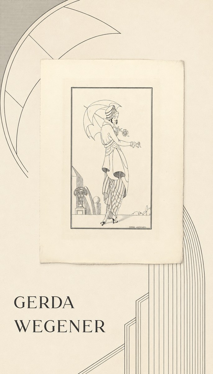 Gerda Wegener Elegant Figure with Parasol No5 - Affiche