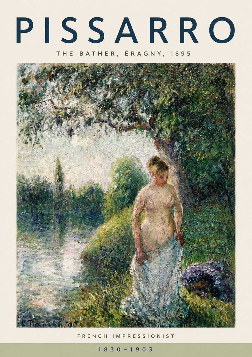 Pissarro The Bather, Pontoise No2 - Affiche