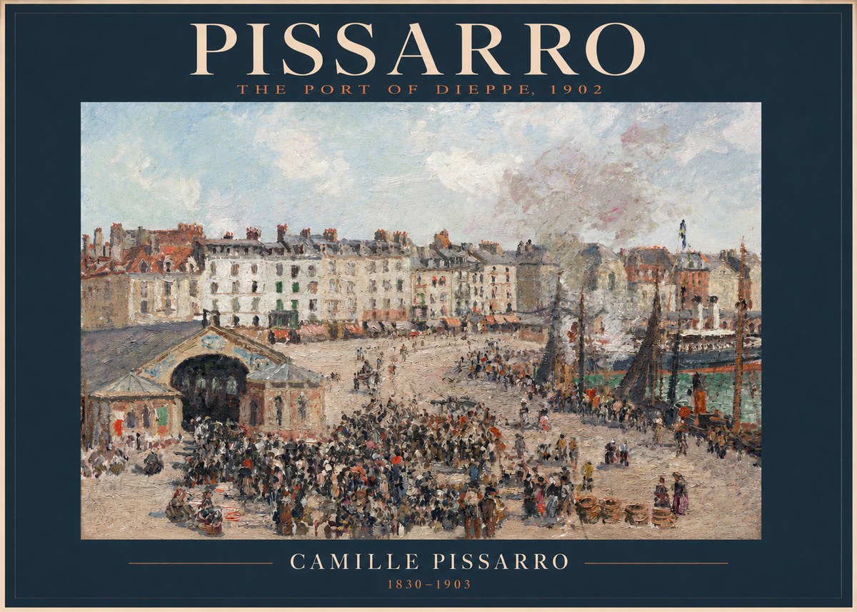 Pissarro Dieppe, the Fish Market No2 - Affiche