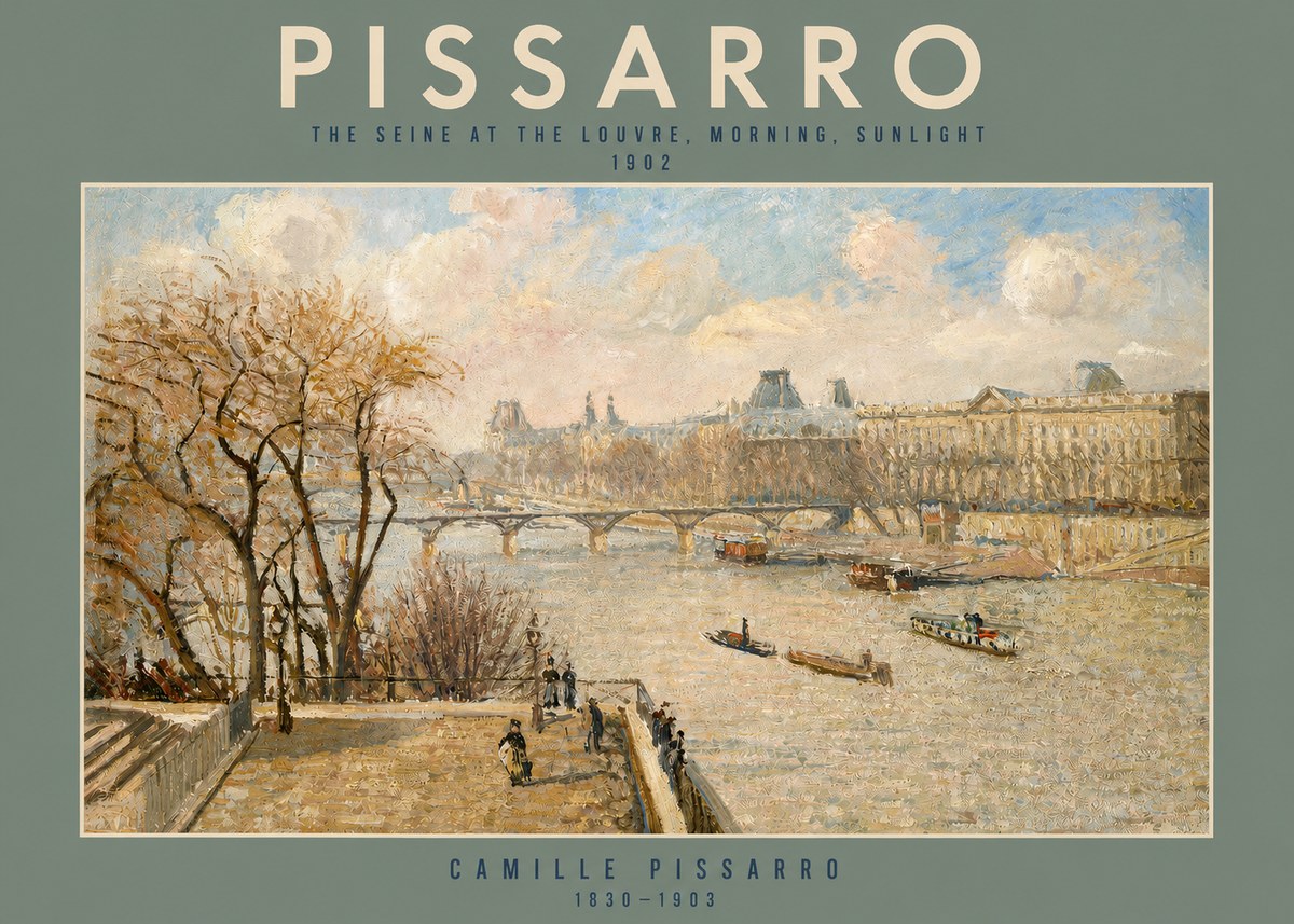Pissarro The Seine and the Louvre, Morning No2 - Affiche