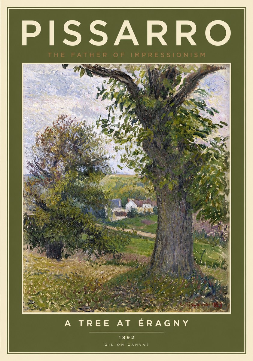 Pissarro The Oak at Éragny No2 - Affiche