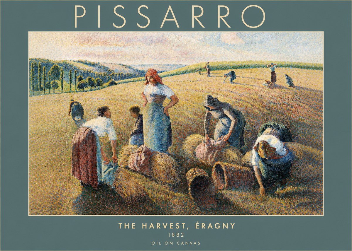 Pissarro The Harvest, Éragny No2 - Affiche
