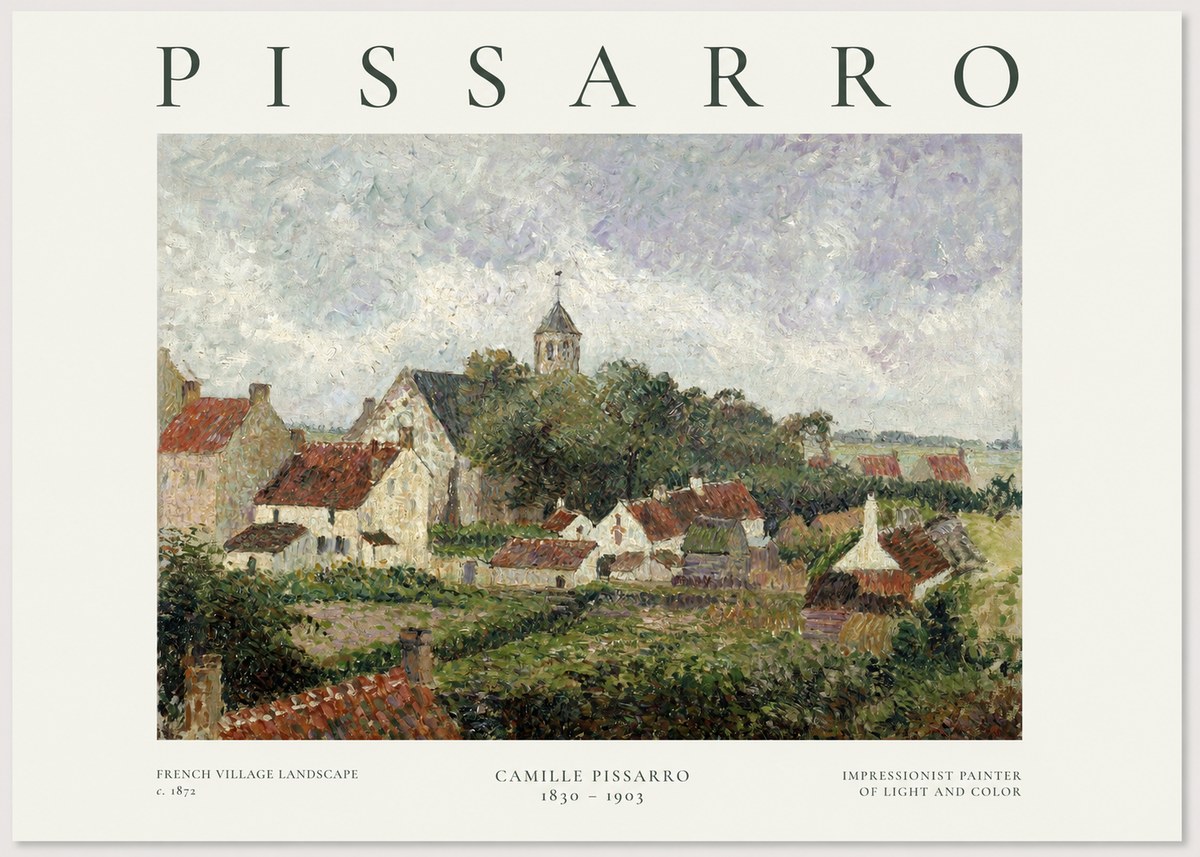 Pissarro French Village Landscape No1 - Affiche