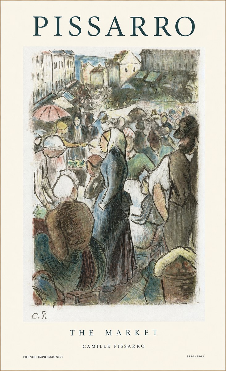 Pissarro The Market I No1 - Affiche