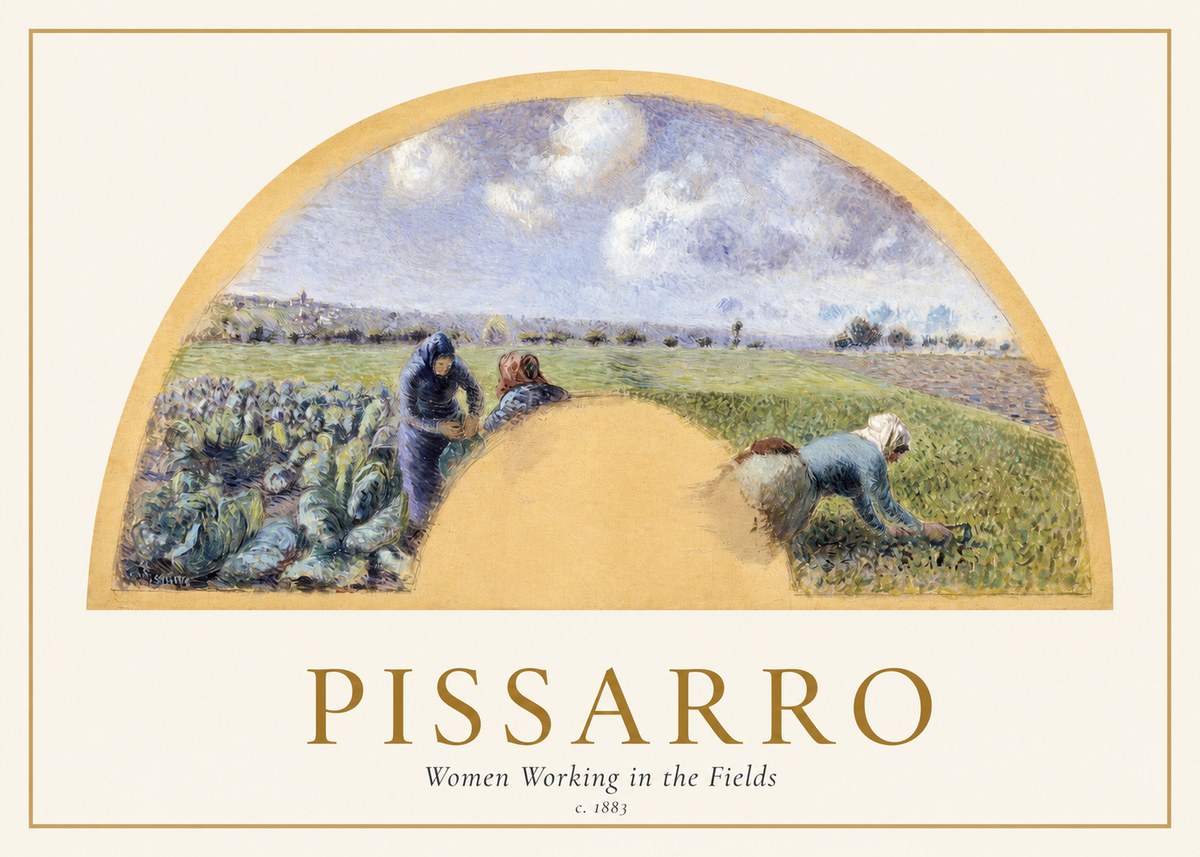 Pissarro Women Working in the Fields No1 - Affiche