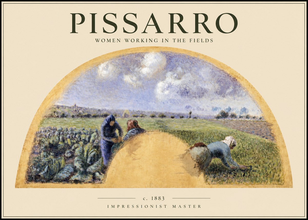 Pissarro Women Working in the Fields No2 - Affiche