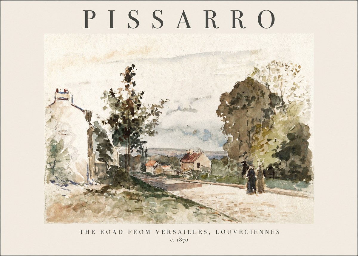 Pissarro The Road from Versailles, Louveciennes No1 - Affiche