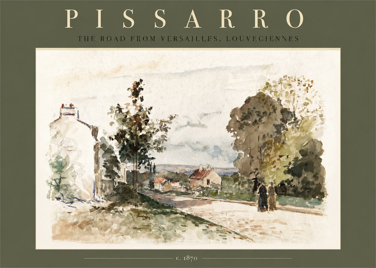 Pissarro The Road from Versailles, Louveciennes No2 - Affiche