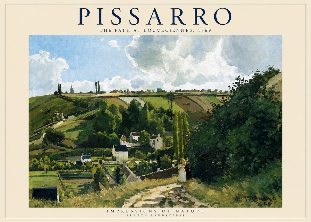 Pissarro The Path at Louveciennes, 1869 No2 - Affiche