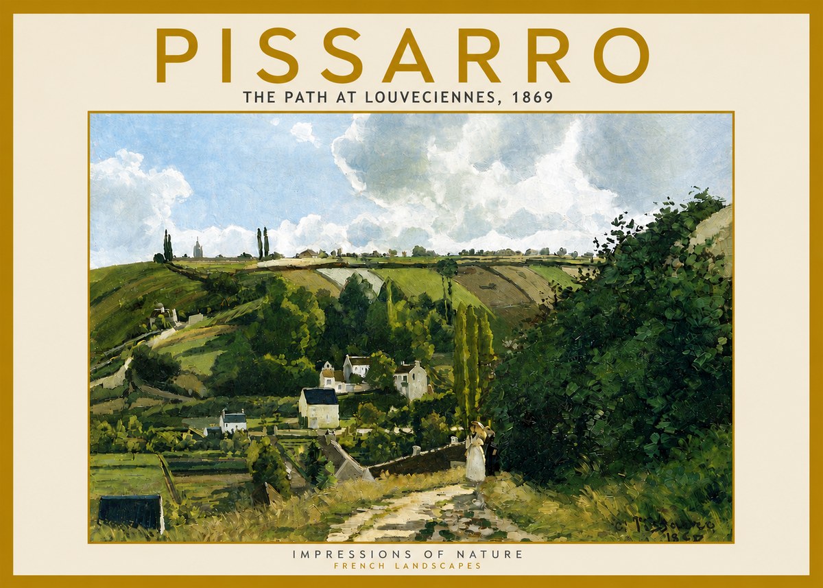 Pissarro The Path at Louveciennes, 1869 No5 - Affiche