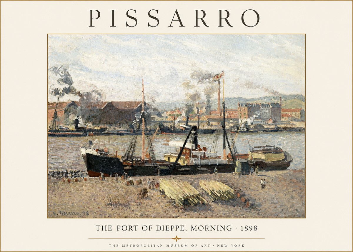 Pissarro The Port of Dieppe, Morning · 1898 No1 - Affiche