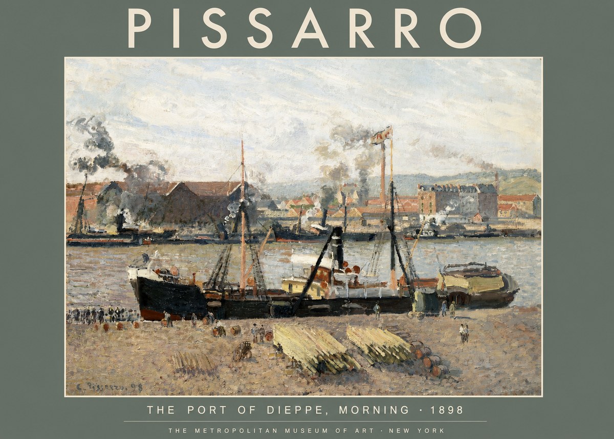 Pissarro The Port of Dieppe, Morning · 1898 No2 - Affiche