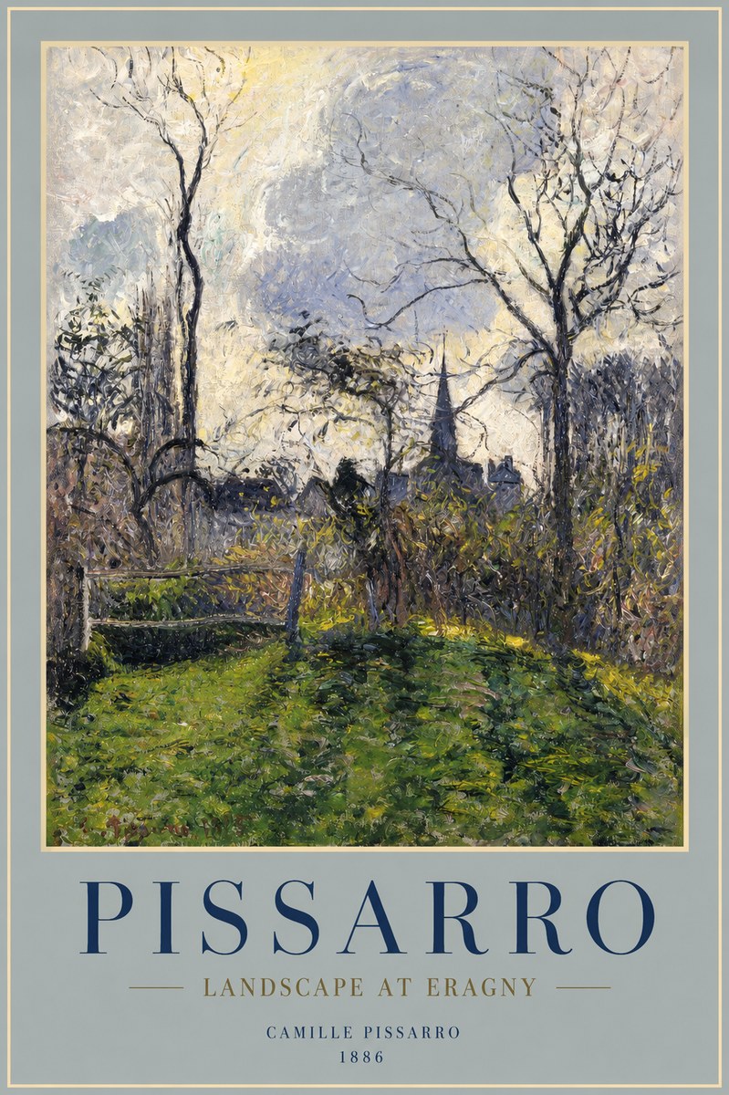 Pissarro Landscape at Eragny No2 - Affiche