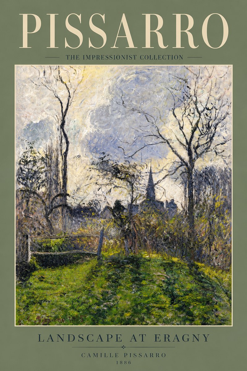 Pissarro Landscape at Eragny No4 - Affiche