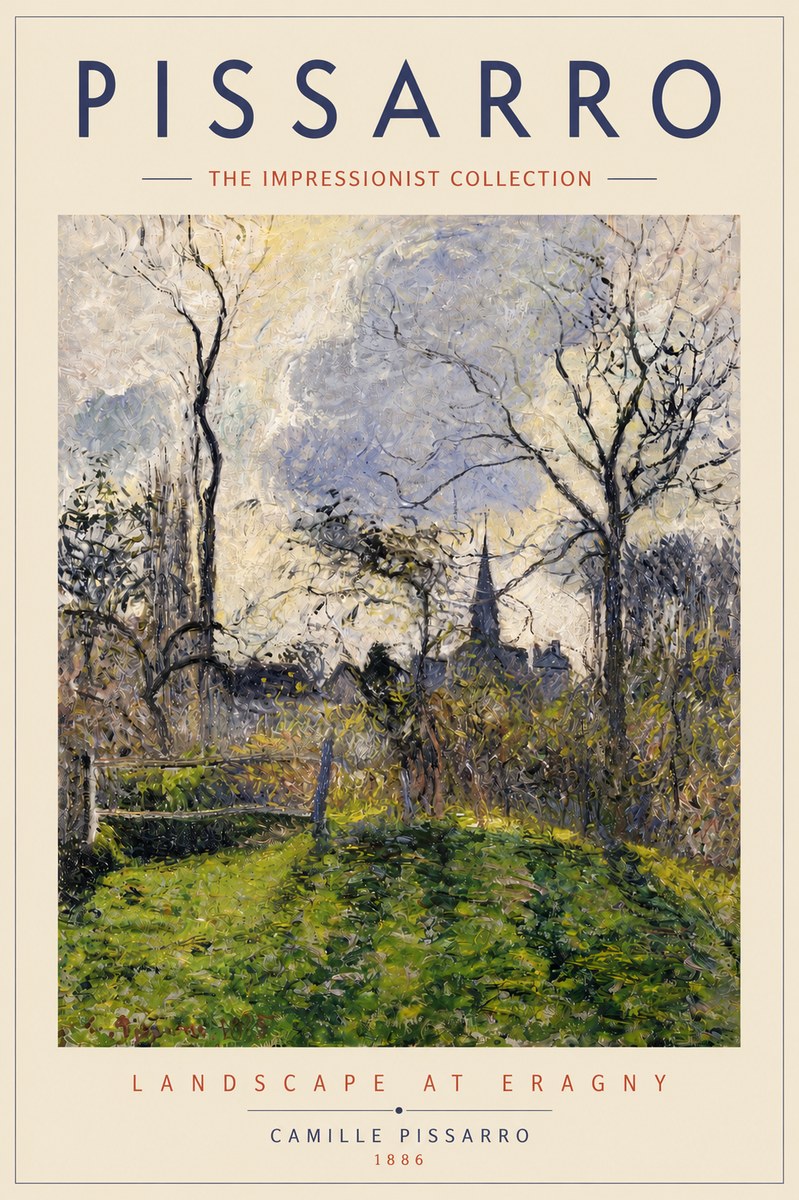 Pissarro Landscape at Eragny No5 - Affiche