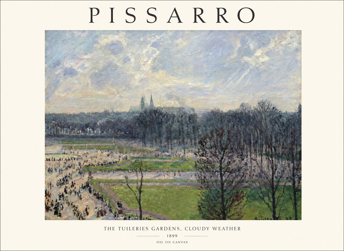 Pissarro The Tuileries Gardens, Cloudy Weather No1 - Affiche
