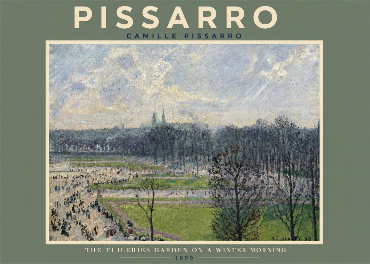 Pissarro The Tuileries Gardens, Cloudy Weather No2 - Affiche