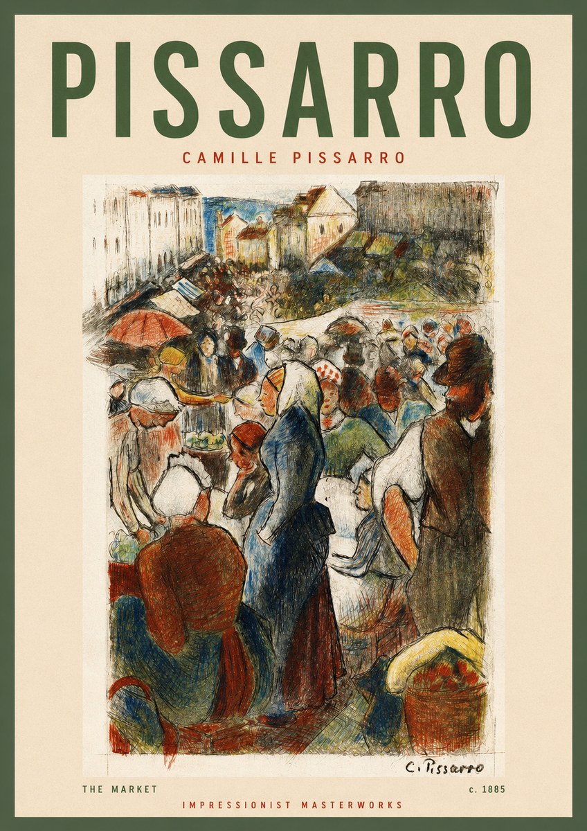 Pissarro The Market No2 - Affiche