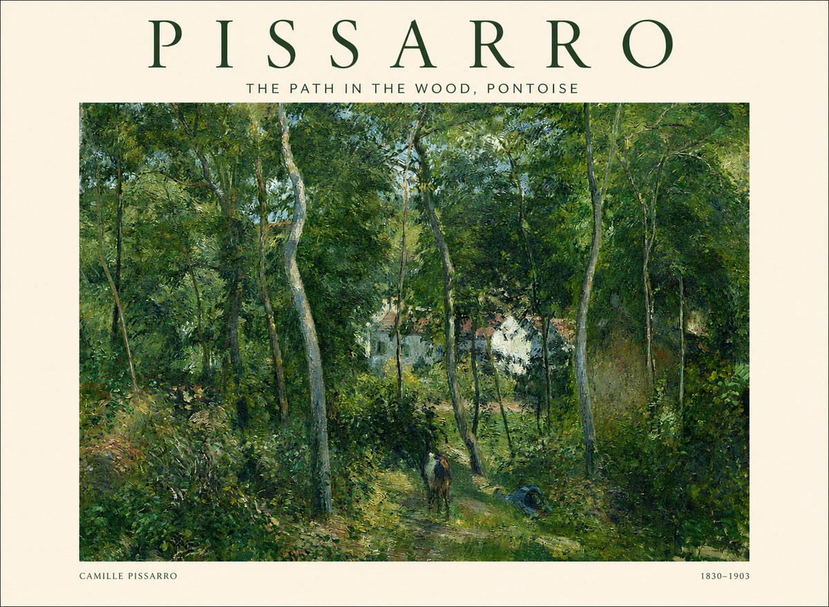 Pissarro The Path in the Wood, Pontoise No1 - Affiche