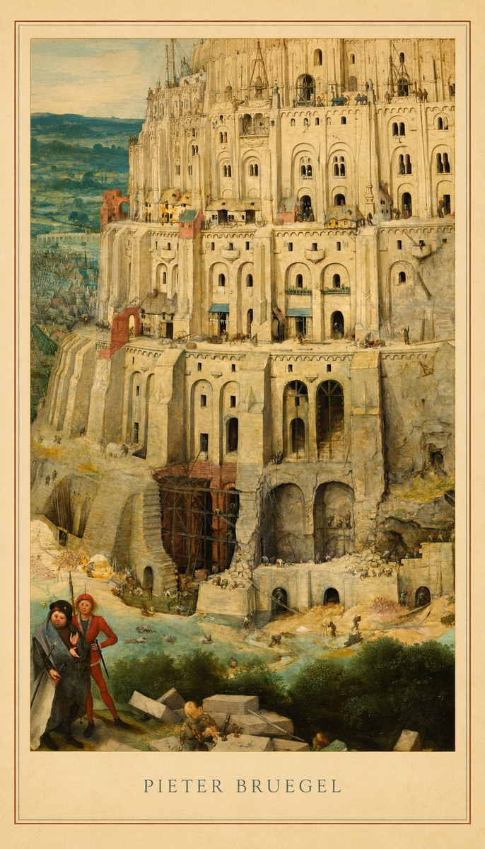 Pieter Bruegel The Tower of Babel IV No4 - Affiche