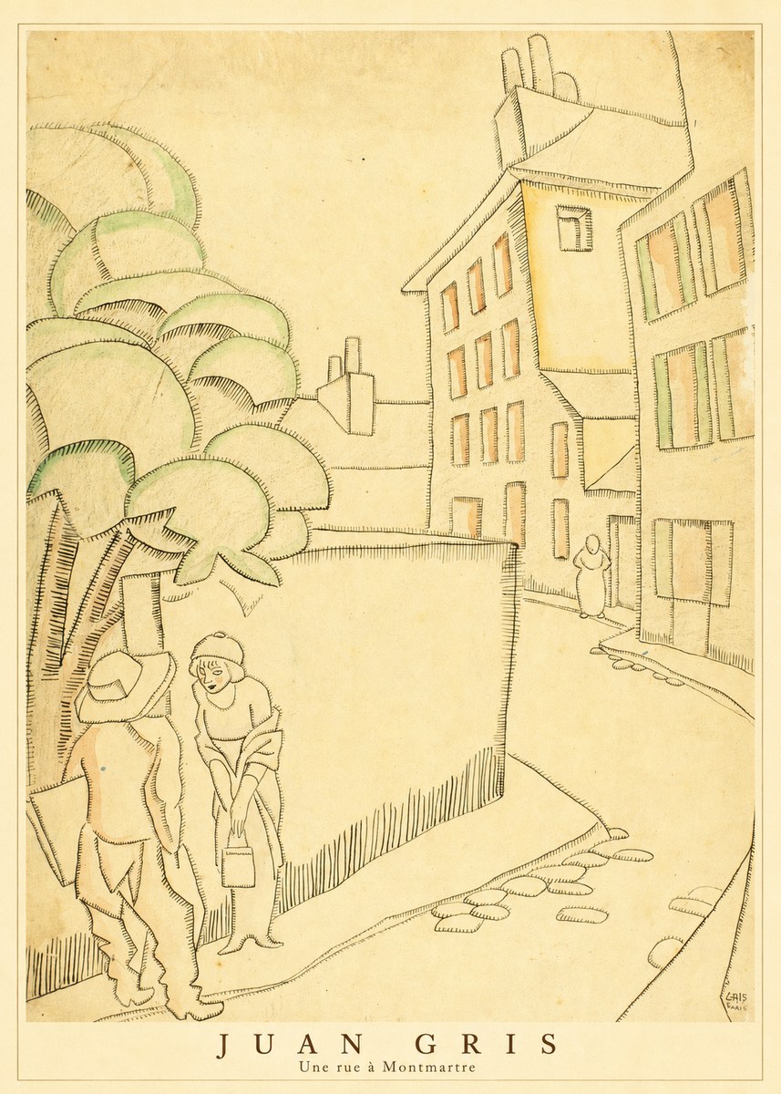 Juan Gris Une Rue À Montmartre No4 - Affiche