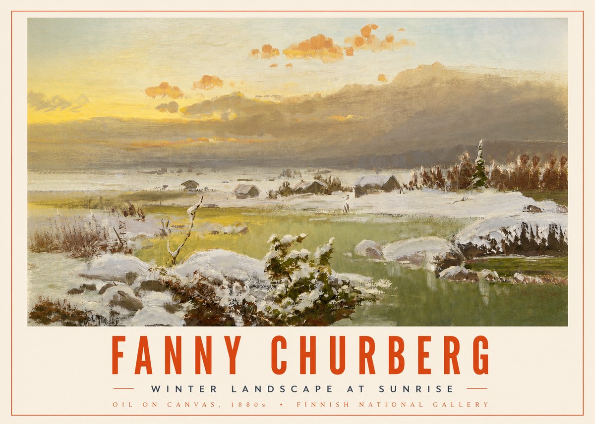 Fanny Churberg Winter Landscape at Sunrise No4 - Affiche