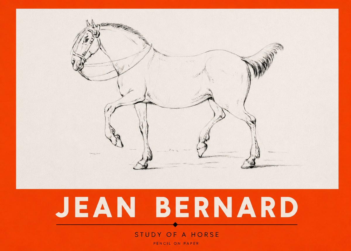 Jean Bernard Study of a Horse XVI No2 - Affiche