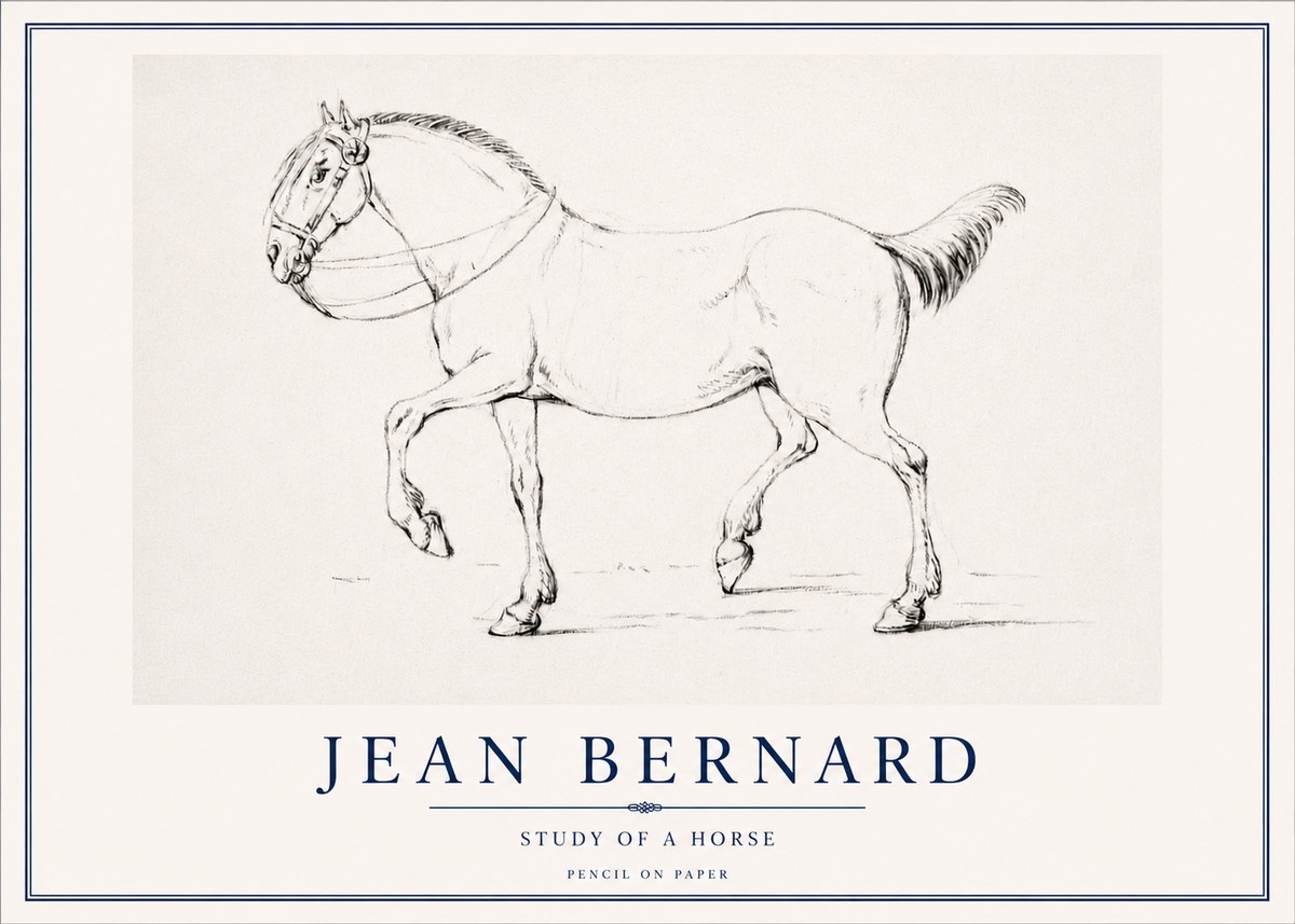 Jean Bernard Study of a Horse XVI No3 - Affiche