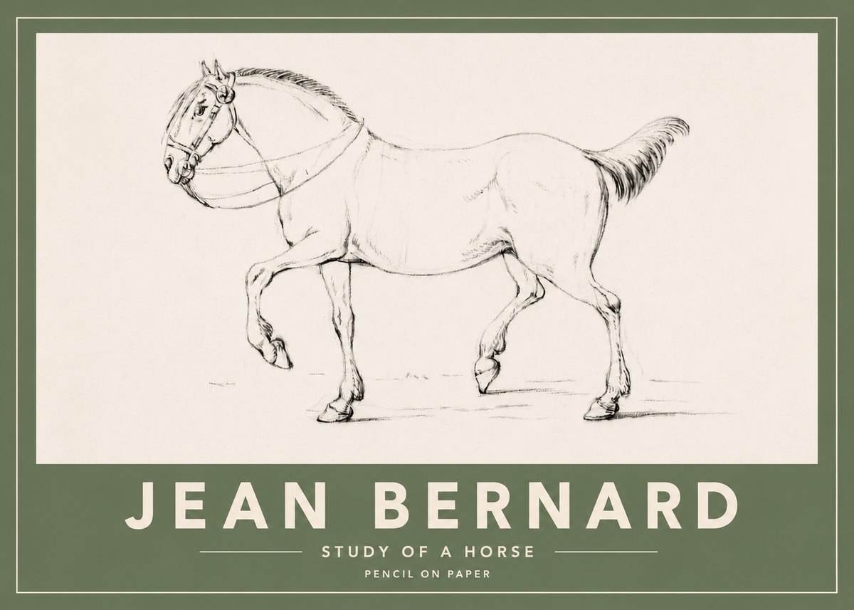 Jean Bernard Study of a Horse XVI No4 - Affiche