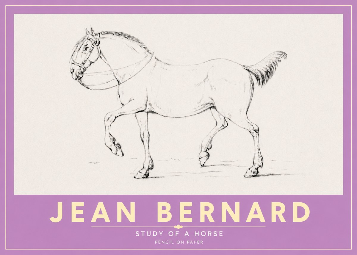 Jean Bernard Study of a Horse XVI No5 - Affiche