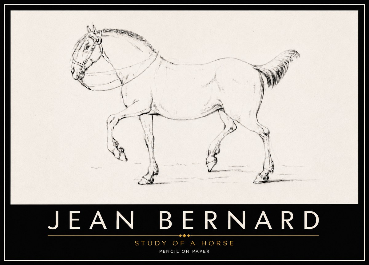 Jean Bernard Study of a Horse XVI No6 - Affiche