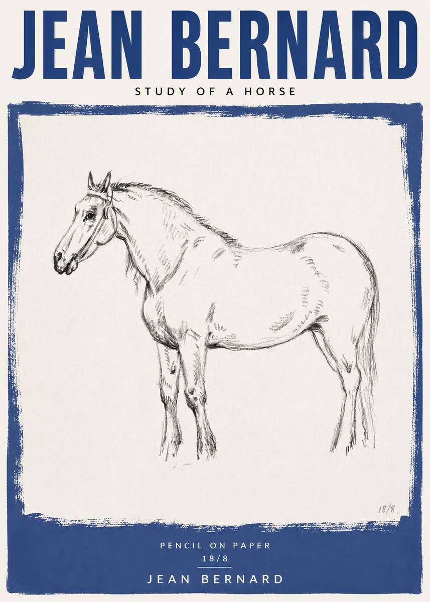 Jean Bernard Study of a Horse XVII No5 - Affiche