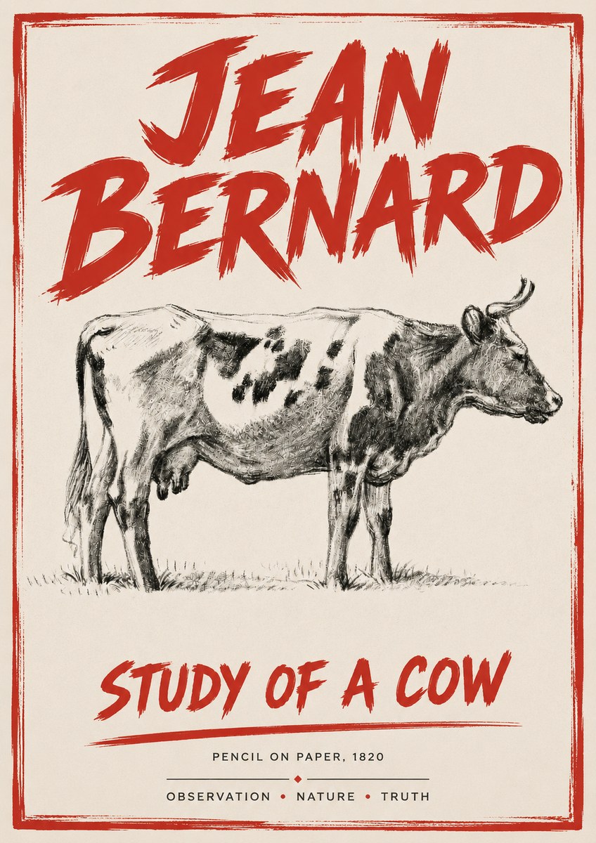 Jean Bernard Study of a Cow XX No4 - Affiche