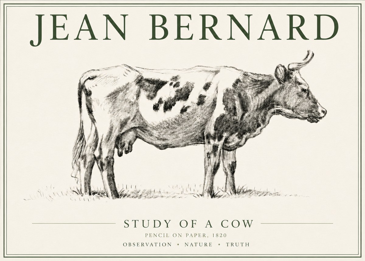 Jean Bernard Study of a Cow XX No6 - Affiche