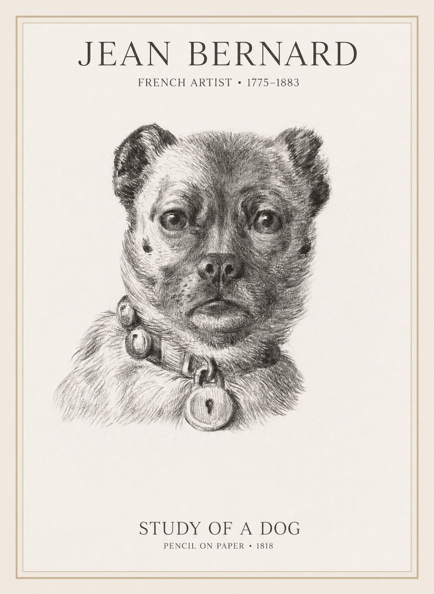 Jean Bernard Study of a Dog IV No1 - Affiche