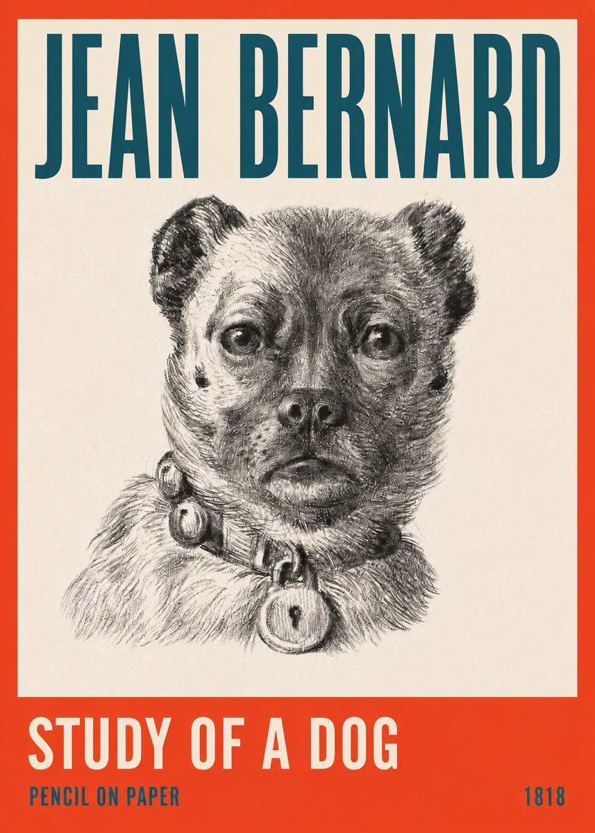 Jean Bernard Study of a Dog IV No2 - Affiche