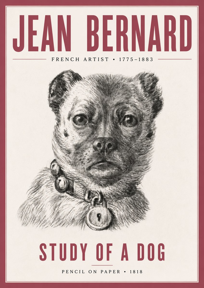 Jean Bernard Study of a Dog IV No5 - Affiche