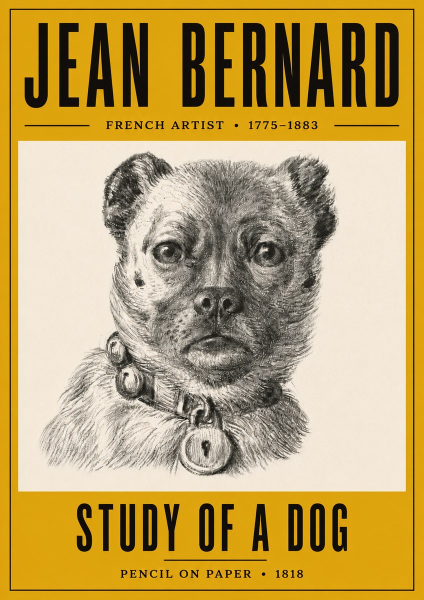 Jean Bernard Study of a Dog IV No6 - Affiche