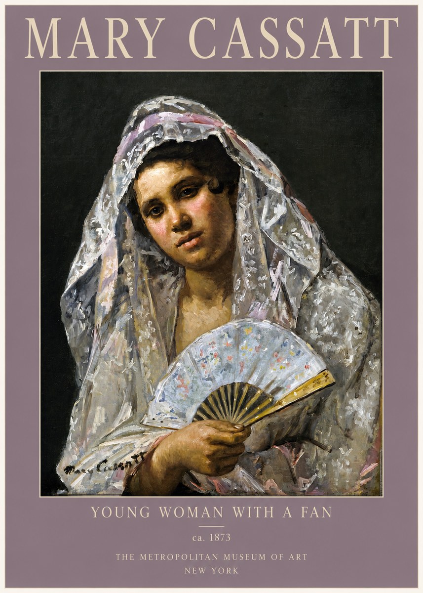 Mary Cassatt Young Woman with a Fan II No2 - Affiche