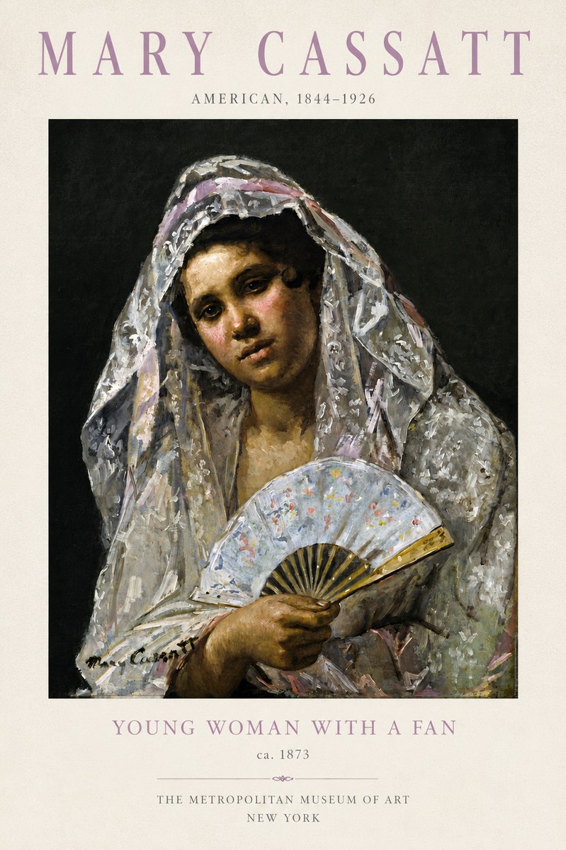 Mary Cassatt Young Woman with a Fan II No3 - Affiche