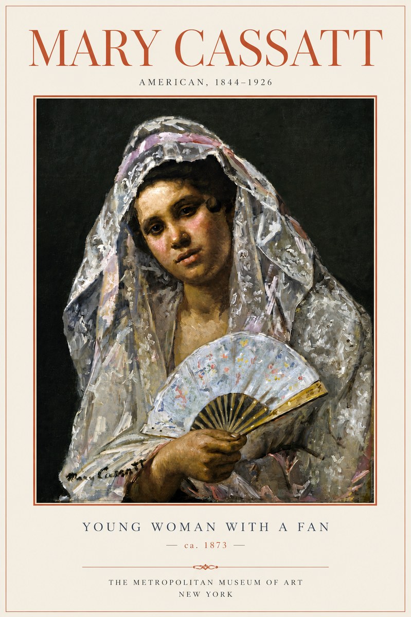 Mary Cassatt Young Woman with a Fan II No4 - Affiche